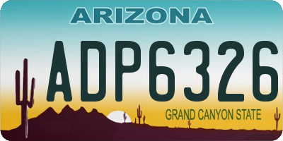 AZ license plate ADP6326