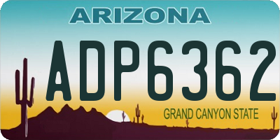 AZ license plate ADP6362