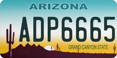 AZ license plate ADP6665