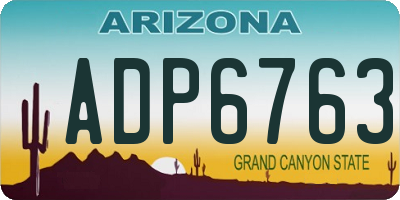 AZ license plate ADP6763