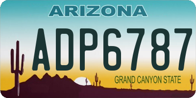 AZ license plate ADP6787