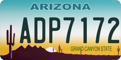 AZ license plate ADP7172