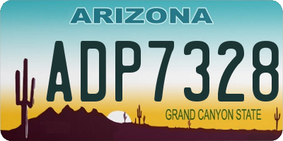 AZ license plate ADP7328