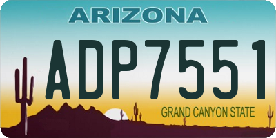 AZ license plate ADP7551