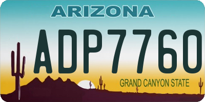 AZ license plate ADP7760
