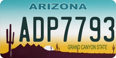 AZ license plate ADP7793