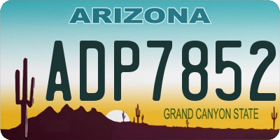 AZ license plate ADP7852