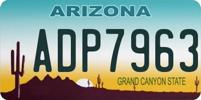 AZ license plate ADP7963