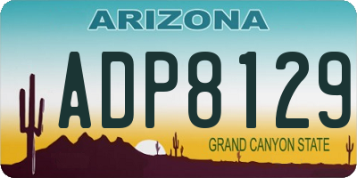 AZ license plate ADP8129