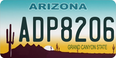 AZ license plate ADP8206