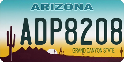 AZ license plate ADP8208