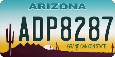 AZ license plate ADP8287