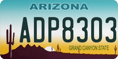 AZ license plate ADP8303