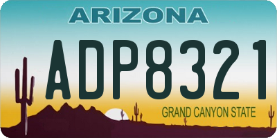 AZ license plate ADP8321