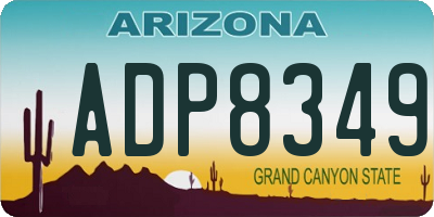 AZ license plate ADP8349