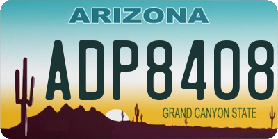 AZ license plate ADP8408