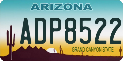 AZ license plate ADP8522
