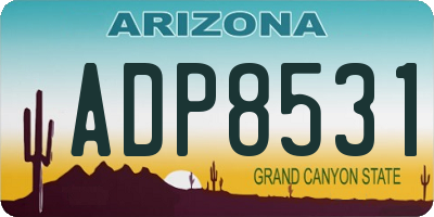AZ license plate ADP8531