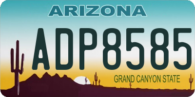AZ license plate ADP8585