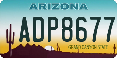 AZ license plate ADP8677