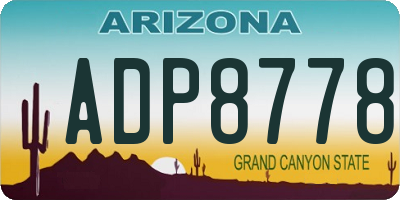 AZ license plate ADP8778