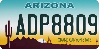 AZ license plate ADP8809