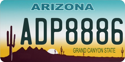 AZ license plate ADP8886