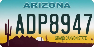 AZ license plate ADP8947