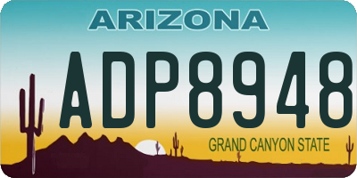 AZ license plate ADP8948