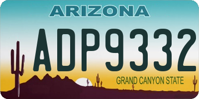 AZ license plate ADP9332