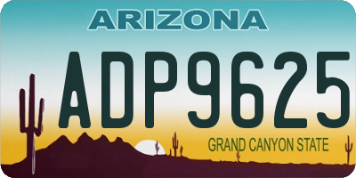 AZ license plate ADP9625