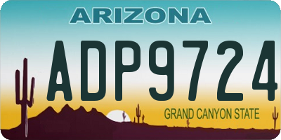 AZ license plate ADP9724