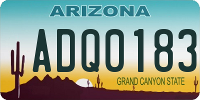 AZ license plate ADQ0183