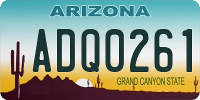 AZ license plate ADQ0261