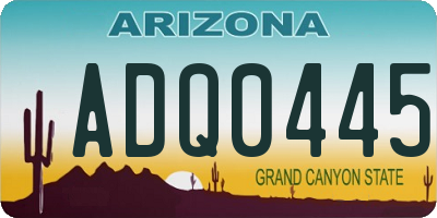 AZ license plate ADQ0445