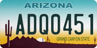 AZ license plate ADQ0451