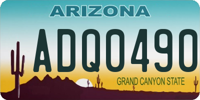 AZ license plate ADQ0490