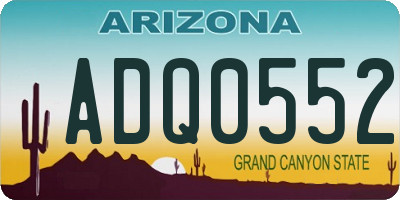 AZ license plate ADQ0552
