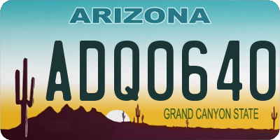 AZ license plate ADQ0640