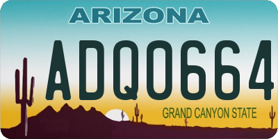 AZ license plate ADQ0664