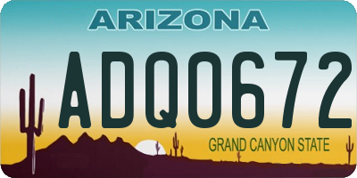 AZ license plate ADQ0672