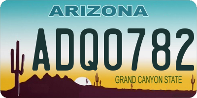 AZ license plate ADQ0782