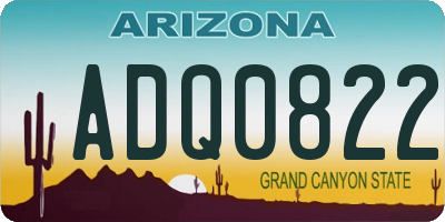 AZ license plate ADQ0822