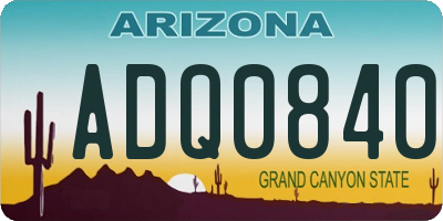 AZ license plate ADQ0840