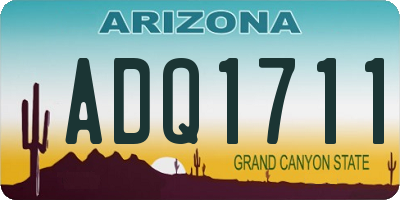 AZ license plate ADQ1711