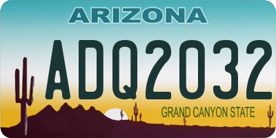 AZ license plate ADQ2032