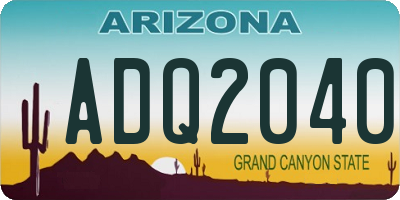 AZ license plate ADQ2040