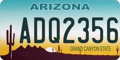 AZ license plate ADQ2356