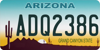 AZ license plate ADQ2386