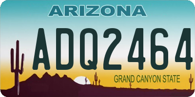 AZ license plate ADQ2464